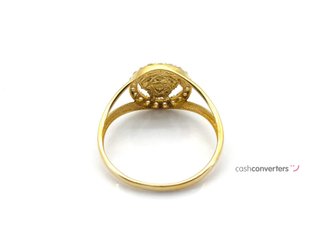 sello oro 18k con piedra con circonita