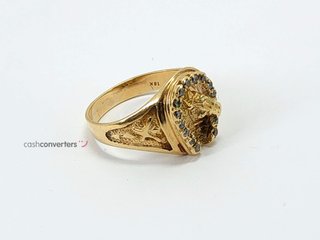 sello oro 18k con piedra con circonita