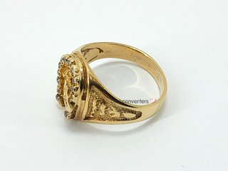 sello oro 18k con piedra con circonita