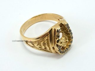 sello oro 18k con piedra con circonita