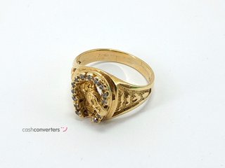 sello oro 18k con piedra con circonita