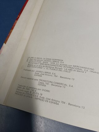 libro ilustrado, La Abeja Maya, La Gran Sorpresa Nº 3, Editorial Vidorama, 1978