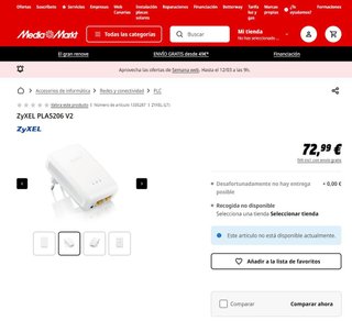 PLC gama alta Zyxel doble ethernet 1000mbps