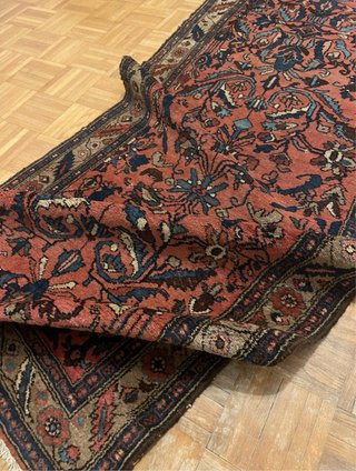 Alfombra persa Lilian antigua, anudada a mano