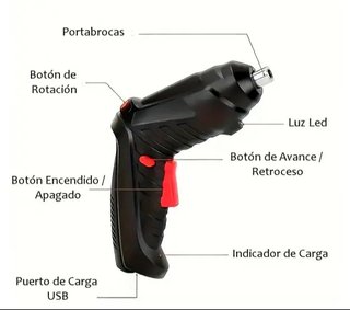 Atornillador Eléctrico + Caja + 47 Piezas
