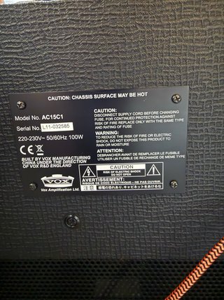Amplificador VOX Guitarra AC15
