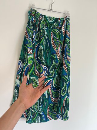 Falda larga estampada multicolor
