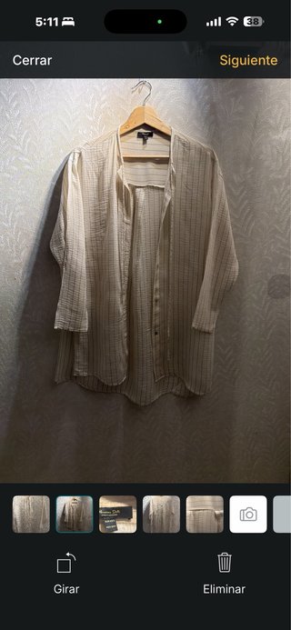 Blusa/Túnica Rayas Massimo Dutti Beige/Negro