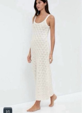 Vestido Oysho Crochet Blanco