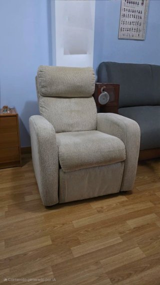 Sillón reclinable beige tela