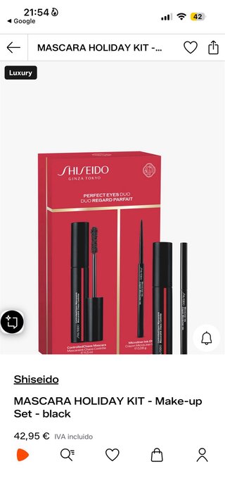 Estuche Shiseido Perfect Eyes Duo Mascara