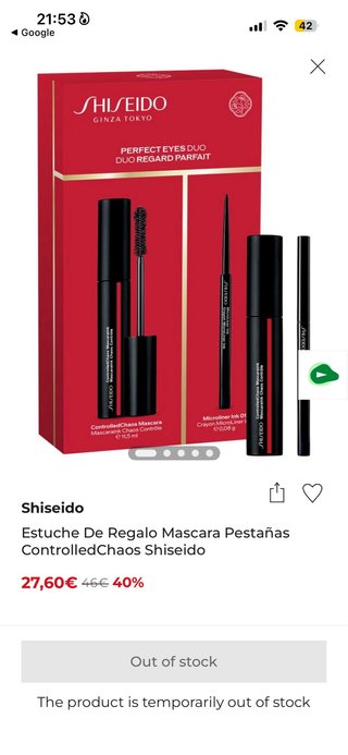 Estuche Shiseido Perfect Eyes Duo Mascara