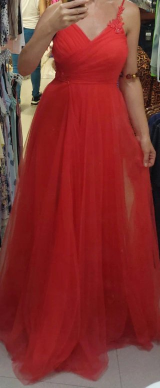 Vestido rojo largo de fiesta