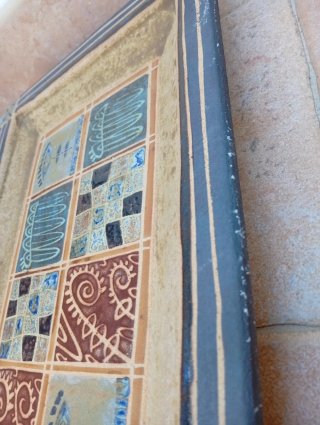 Gran bandeja/mural de cerámica artesanal