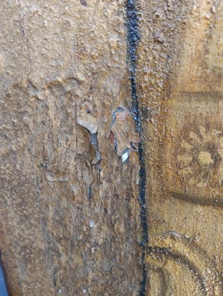 Quadro affresco su legno, portale sud Italia