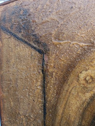 Quadro affresco su legno, portale sud Italia