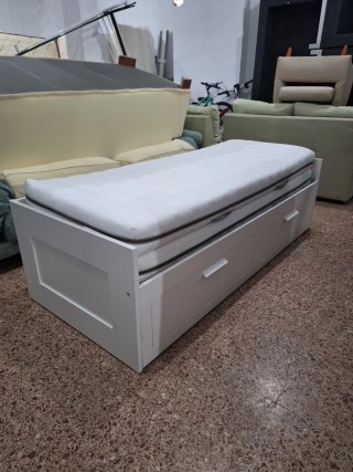 Cama Diván Brimnes + 2 Colchones con cajones