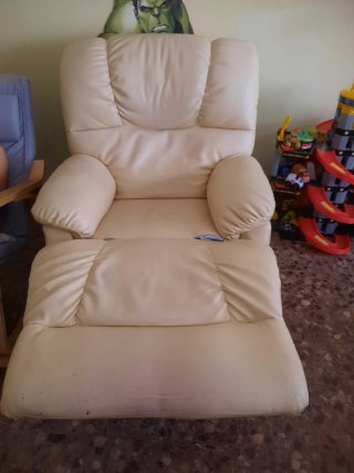 Sillón relax polipiel beige