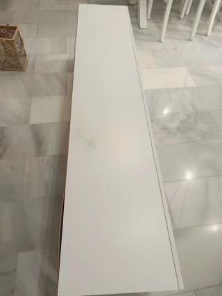 Mueble bajo TV madera y blanco