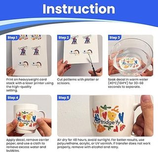 Cartridgeify 18 fogli trasparenti per trasferimento