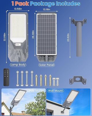 Gefolly Farola Solar Exterior 6500K sensor IP67