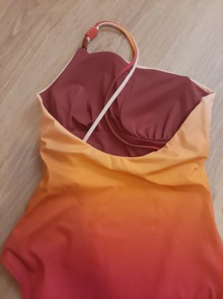 Bañador degradado naranja y burdeos