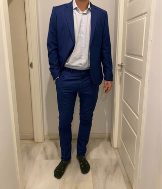 Traje de chaqueta azul