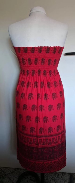 Abito donna senza spalline rosso