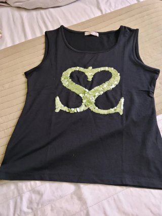 Camiseta sin mangas Cortefiel lentejuelas