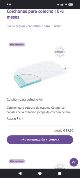 Colchón NUEVO para cuna babybay maxi Traumeland