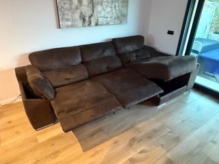 Sofá chaise longue marrón electrico relax