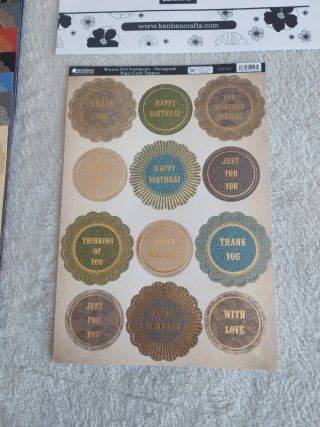 19 hojas de toppers troquelados Kanban Craft.Nuevo