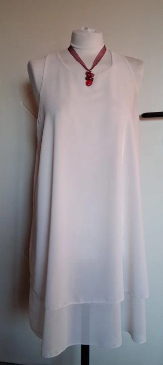 Vestito donna smanicato con cintura floreale