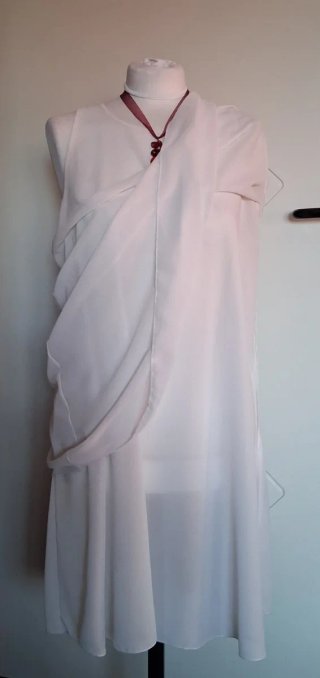 Vestito donna smanicato con cintura floreale