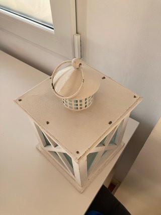 Farol marinero de madera y cristal
