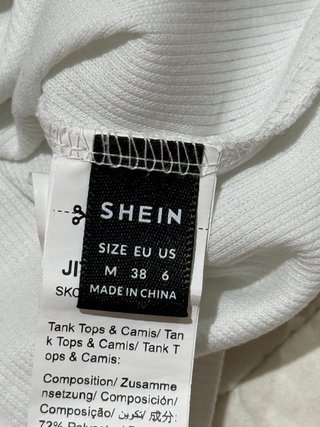 Top Shein bianco taglia M