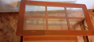 Mesa centro elevable madera y cristal