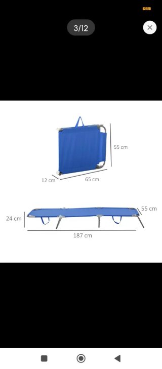 Tumbona plegable azul