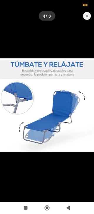Tumbona plegable azul
