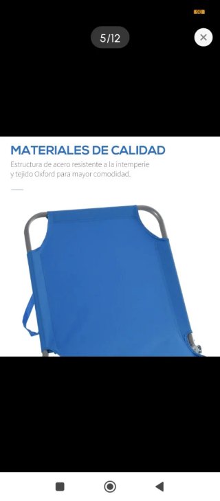 Tumbona plegable azul