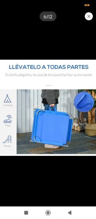 Tumbona plegable azul