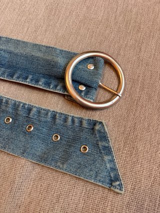 Cintura donna in denim con fibbia argento