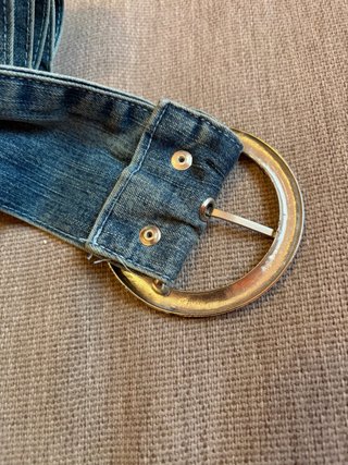 Cintura donna in denim con fibbia argento