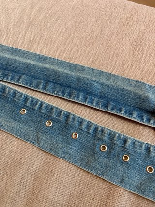 Cintura donna in denim con fibbia argento