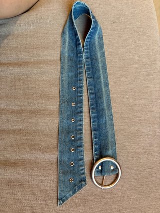 Cintura donna in denim con fibbia argento
