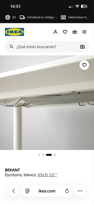 Escritorio IKEA BEKANT 160x80 Blanco