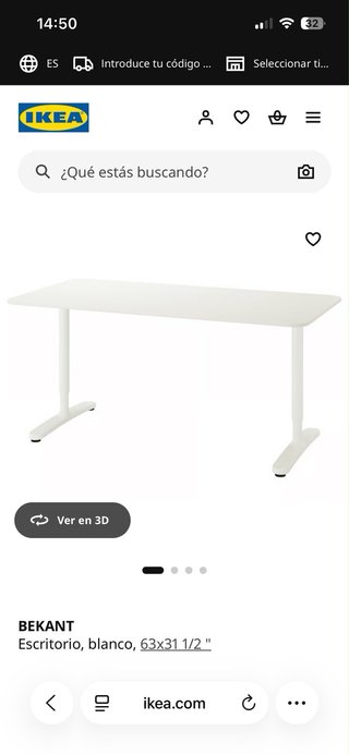 Escritorio IKEA BEKANT 160x80 Blanco