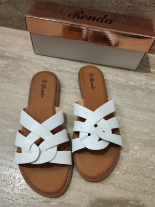 Sandali Renda bianchi con fascette intrecciate