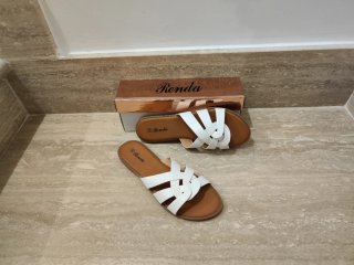 Sandali Renda bianchi con fascette intrecciate