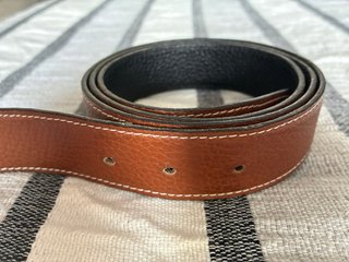 Cinturón HERMES Marrón y Negro Hebilla Plateada
